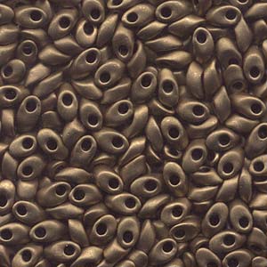 Miyuki Long Magatama 4x7mm 8.5g - Matte Metallic Dark Bronze