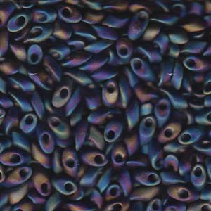 Miyuki Long Magatama 4x7mm - 5g Bag – Matte Black AB