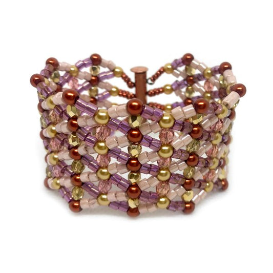 Lattice Cuff with Delica Beads Pattern - Downloadable