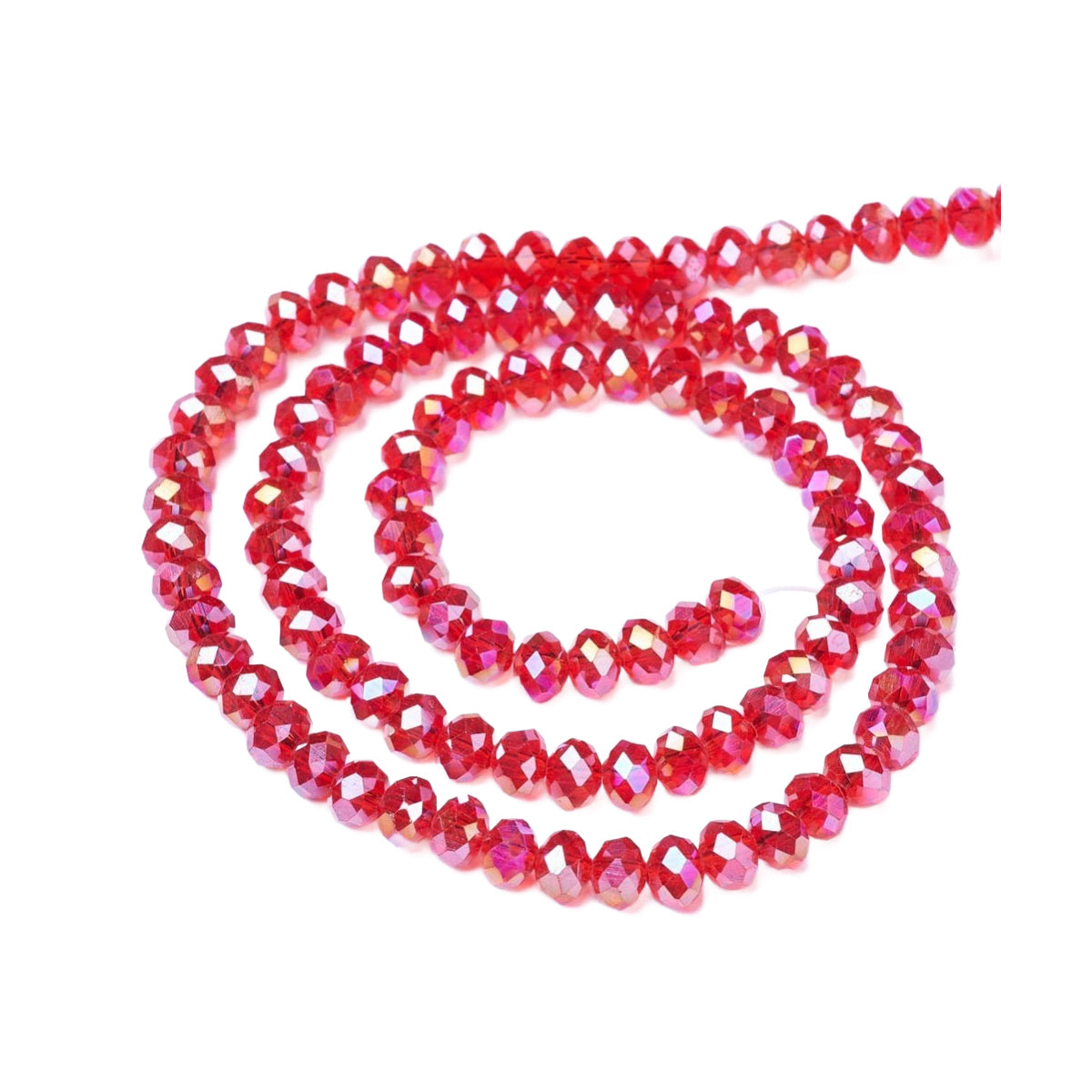 6x8mm Crystal Rondelle Bead Strand – Approx 70 Beads – Light Siam Shimmer