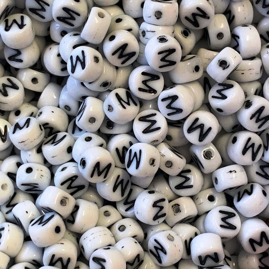 Czech Glass Alphabet Bead - M