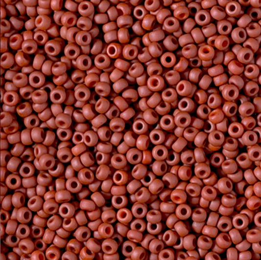 11/0 Miyuki Seed Beads - 25g Bag – Matte Opaque Terracotta – Colour 1236