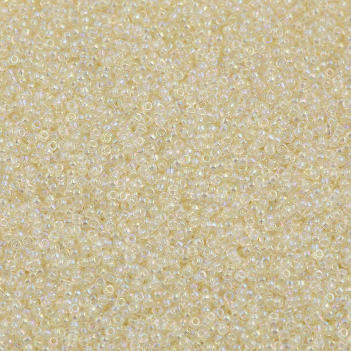 15/0 Miyuki Seed Beads - 5g Bag – Transparent Ivory Gold Luster - Colour 2442