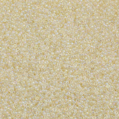 15/0 Miyuki Seed Beads - 5g Bag – Transparent Ivory Gold Luster - Colour 2442