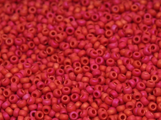 15/0 Miyuki Seed Beads - 5g Bag – Matte Opaque Red Luster - Colour 2076
