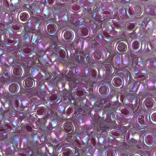 6/0 Miyuki Seed Beads – 25g Bag – Raspberry Lined Crystal AB - Colour 264