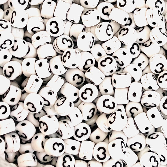 Czech Glass Number Bead - 3