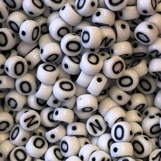 Czech Glass Alphabet Bead - O/0