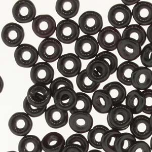 O Beads 3.8x1mm – 5g Bag – Jet Black