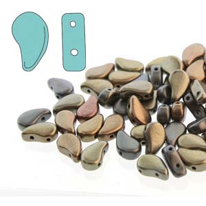 Paisley Duo Beads 8x5mm – 10g – Crystal Grey Rainbow