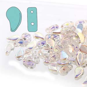 Paisley Duo Beads 8x5mm – 10g – Crystal AB