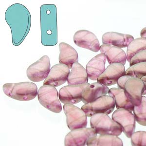 Paisley Duo Beads 8x5mm - 10g - Halo Persian Pink