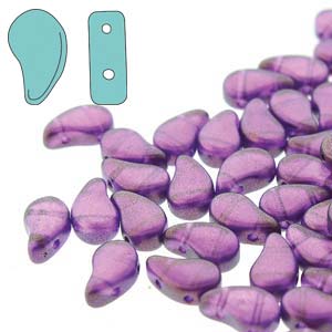 Paisley Duo Beads 8x5mm - 10g - Halo Magenta