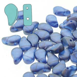 Paisley Duo Beads 8x5mm – 10g – Halo Cerulean Blue