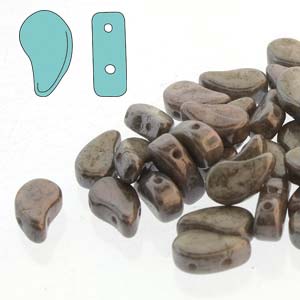 Paisley Duo Beads 8x5mm - 10g - Chalk Jet Luster