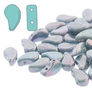 Paisley Duo Beads 8x5mm – 10g – Chalk Blue Luster