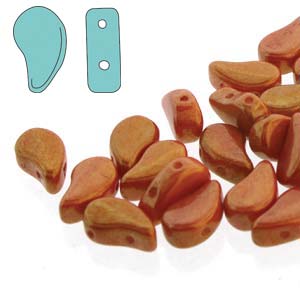 Paisley Duo Beads 8x5mm – 10g – Chalk Gold Luster