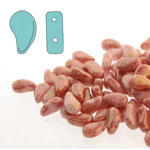 Paisley Duo Beads 8x5mm – 10g – Chalk Red Terracota