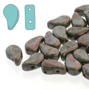 Paisley Duo Beads 8x5mm – 10g – Chalk Lazure Blue