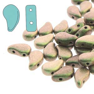 Paisley Duo Beads 8x5mm - 10g - Polychrome Sage &amp; Citrus