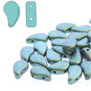 Paisley Duo Beads 8x5mm - 10g - Polychrome Mint Chocolate