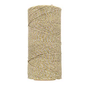 Brazilian Linhasita Waxed Cord 1mm – 144 Meter Spool – Metallic Gold/Silver