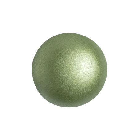 14mm Czech Glass Cabochon - Pastel Olivine