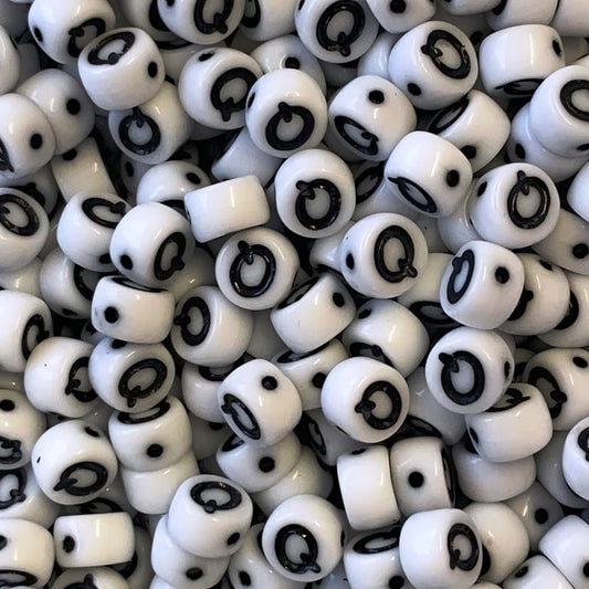 Czech Glass Alphabet Bead - Q