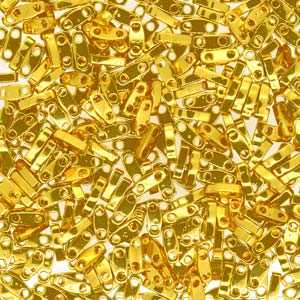 Miyuki Quarter Tila Beads - 5g Bag - 24k Gold Plated