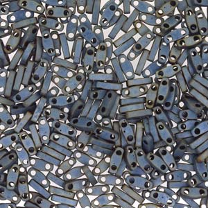 Miyuki Quarter Tila Beads - 5g Bag - Matte Metallic Silver Grey