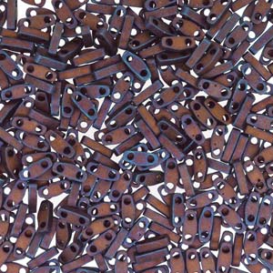 Miyuki Quarter Tila Beads - 5g Bag – Matte Metallic Dark Raspberry