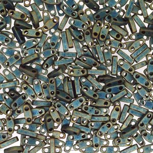 Miyuki Quarter Tila Beads - 5g Bag - Matte Metallic Patina Iris