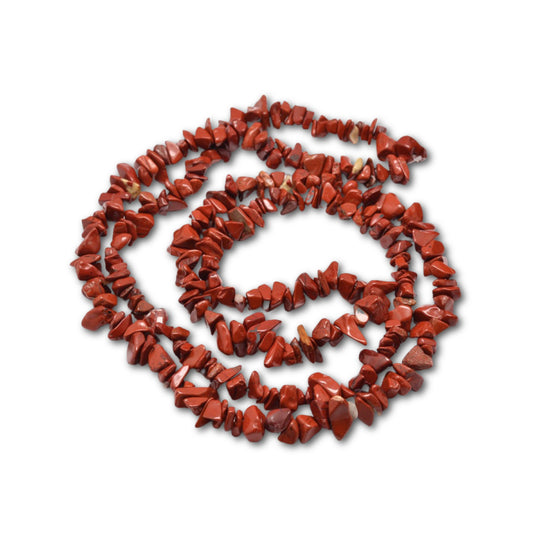 5x8mm Red Jasper Gemstone Chip Strand - 39cm Strand