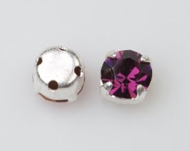 4mm Silver Plated Chaton Montee x 24 – Amethyst