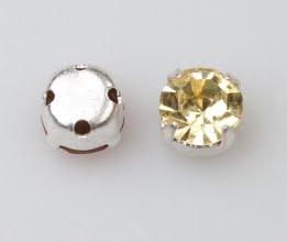 4mm Silver Plated Chaton Montee x 24 – Jonquil Yellow