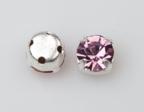 4mm Silver Plated Chaton Montee x 24 – Light Amethyst