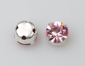 4mm Silver Plated Chaton Montee x 24 – Light Rosa