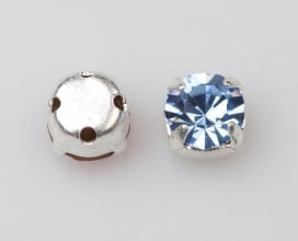 4mm Silver Plated Chaton Montee x 24 – Light Sapphire