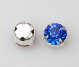 4mm Silver Plated Chaton Montee x 24 – Sapphire