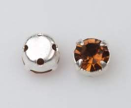 4mm Silver Plated Chaton Montee x 24 – Smoked Topaz