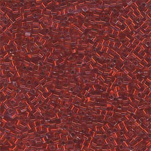 Miyuki 1.8mm Cube Beads - 5g Bag - Silver Lined Flame Red