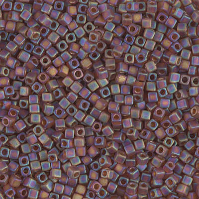 Miyuki 1.8mm Cube Beads - 5g Bag - Matte Transparent Dark Topaz AB
