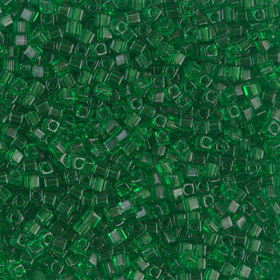 Miyuki 1.8mm Cube Beads - 5g Bag - Transparent Green
