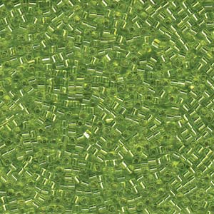 Miyuki 1.8mm Cube Beads - 5g Bag - Silver Lined Chartreuse