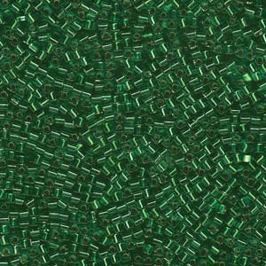 Miyuki 1.8mm Cube Beads - 5g Bag - Silver Lined Green