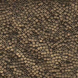 Miyuki 1.8mm Cube Beads - 5g Bag - Matte Metallic Dark Bronze