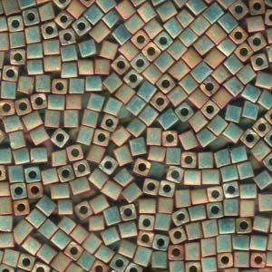 Miyuki Cubes 3mm - 5g Bag – Opaque Khaki Iris