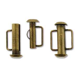 Antique Brass Slide Bar Clasp 16.5mm