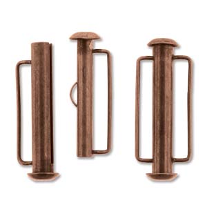 Antique Copper Slide Bar Clasp 26.5mm