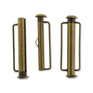 Antique Brass Slide Bar Clasp 31.5mm